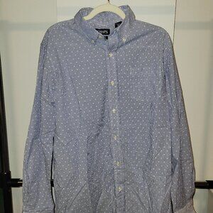 Chaps Stretch Button-Down Shirt Blue White Stripe – Men’s L